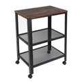 Industrial 3-Tier Metal Serving Cart, Brown Y643765