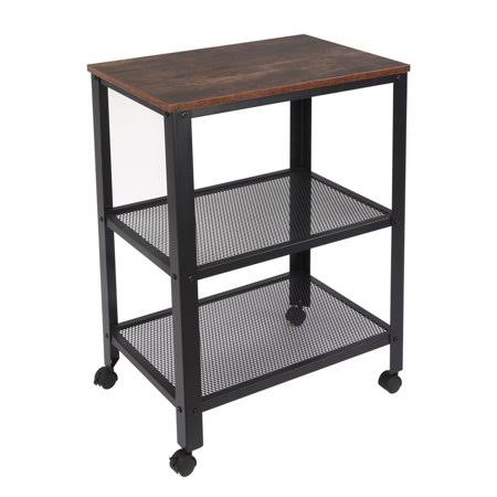 Industrial 3-Tier Metal Serving Cart, Brown Y643765