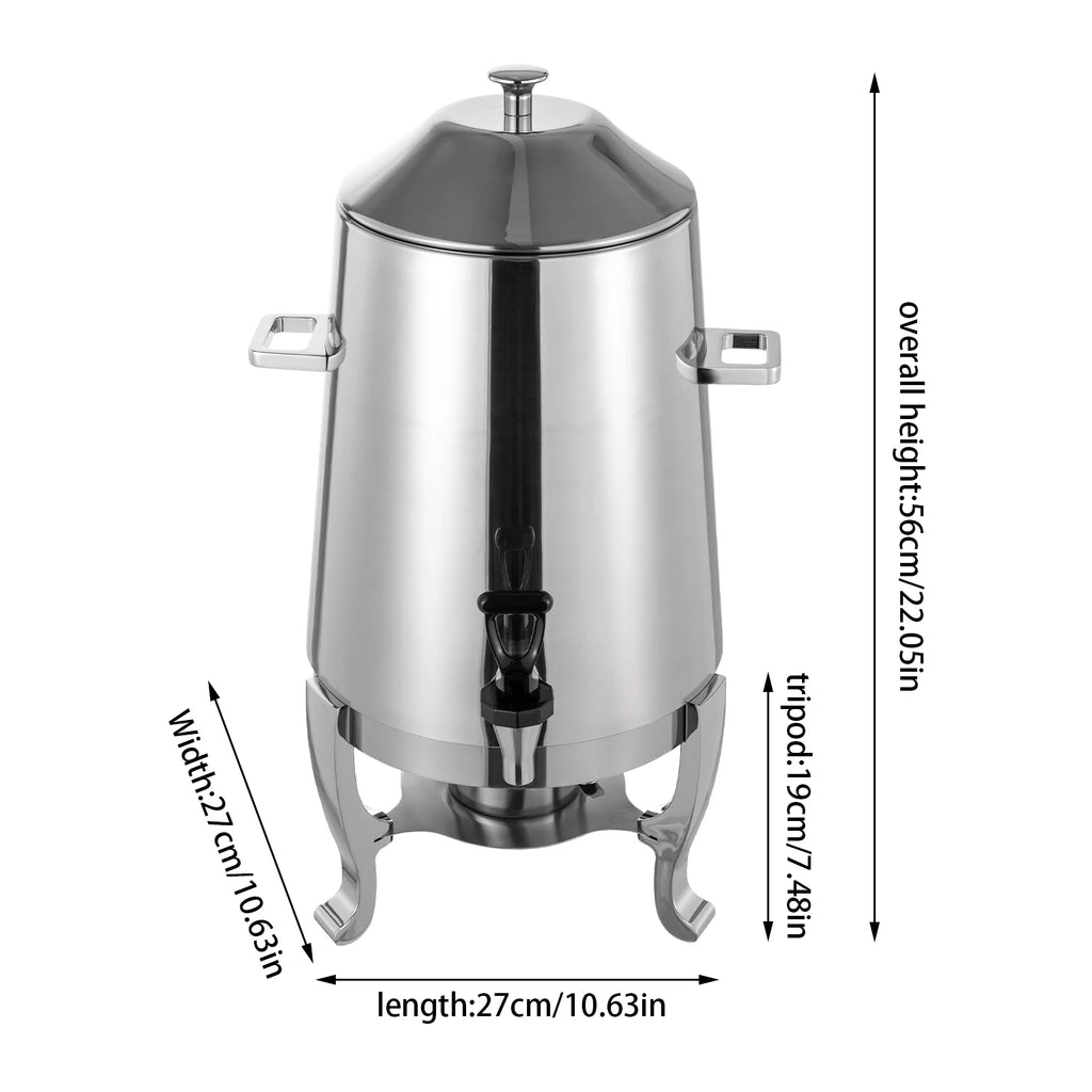 Insulated Stainless Steel Beverage Dispenser with Spigot, 3.43 Gallon / 54 Cup J6909