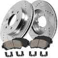 277mm 6 Lug Rotors + Ceramic Brake Pads + Clips O1681