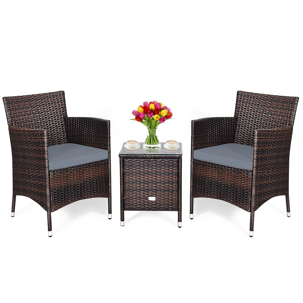 Outdoor Rattan Conversation Set 3 Pieces V3151