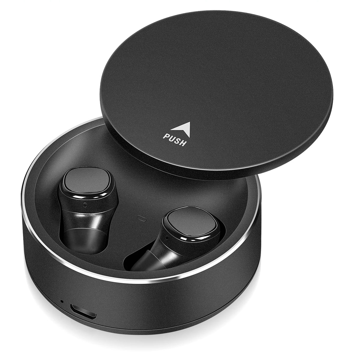 Black IPX5 Waterproof True Wireless Earbuds with Mic A5629