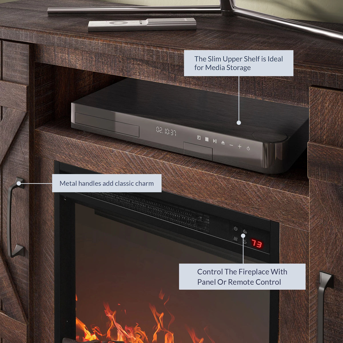 47" TV Stand with 18" Fireplace O30577
