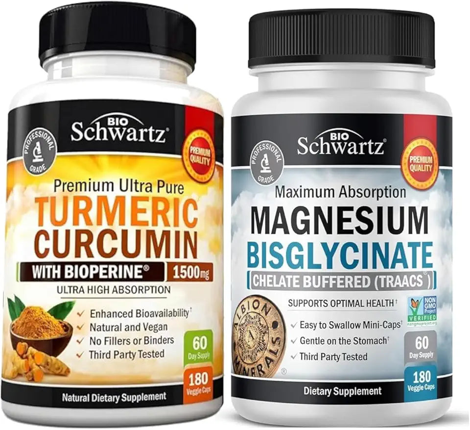 1500mg Turmeric Curcumin with Black Pepper Extract and Magnesium Bisglycinate Capsules X42135