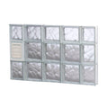 Wavy Pattern Frameless Replacement Glass Block Window W117