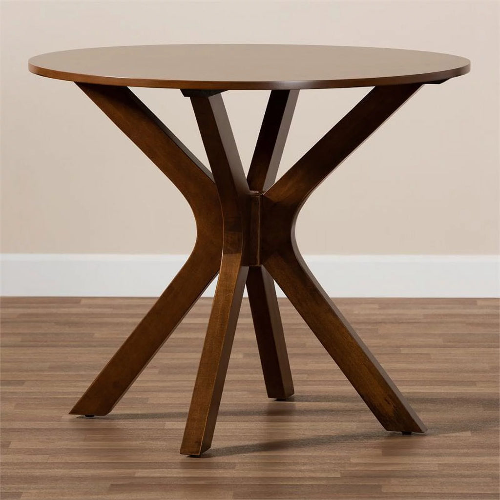 Mahogany Walnut Brown Round Wood Dining Table N7171