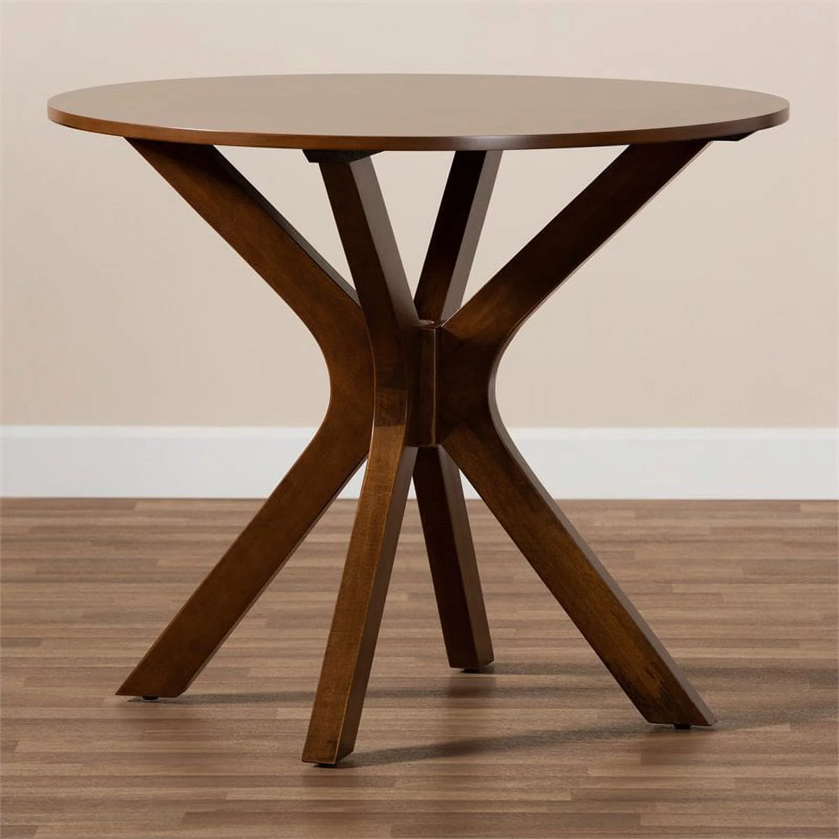 Mahogany Walnut Brown Round Wood Dining Table N7171
