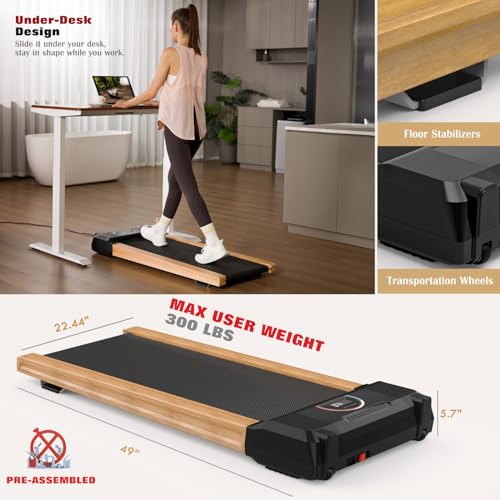 Under Desk Treadmill with LED Light Strap Display P837701