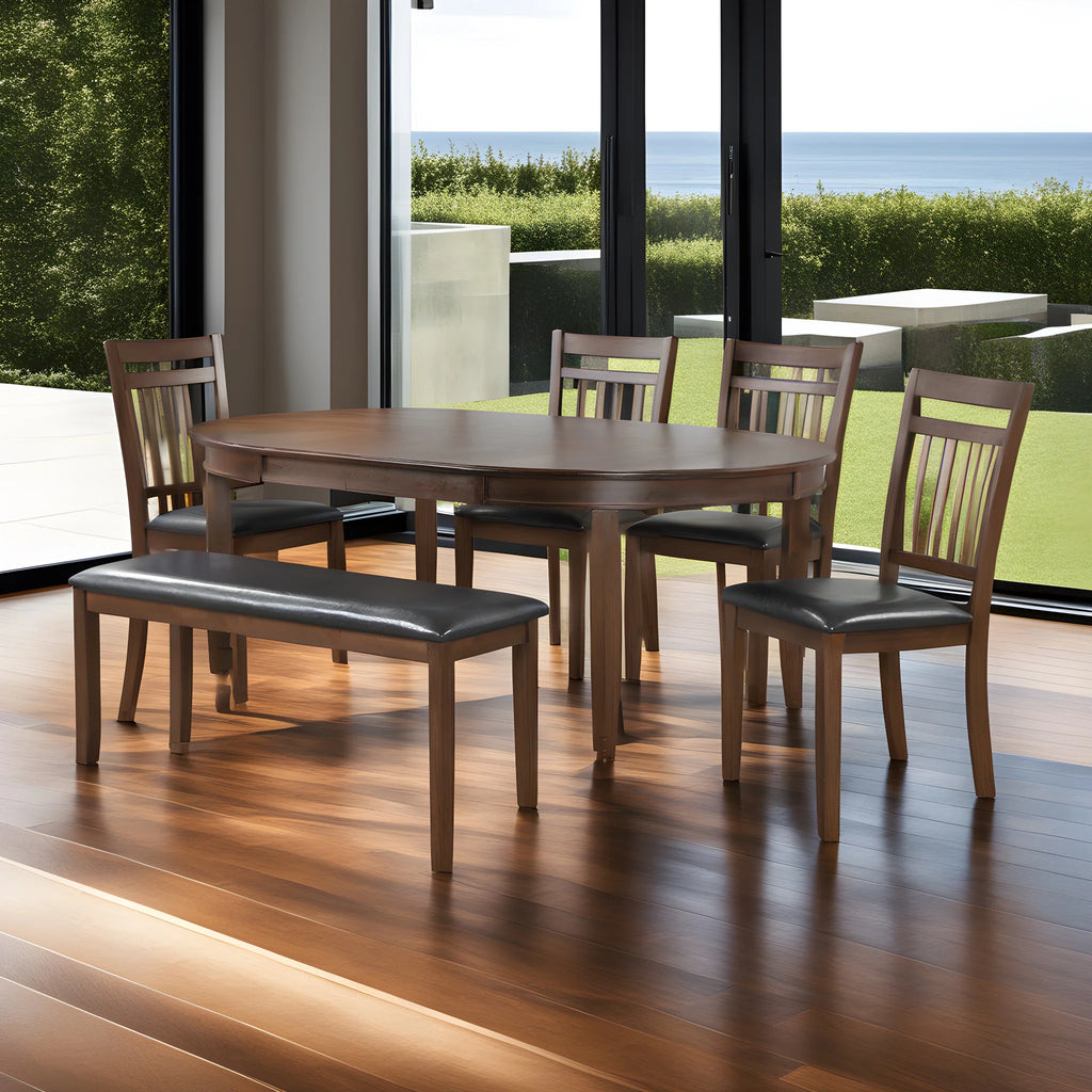 Walnut Solid Wood Dining Set for 6 I16588
