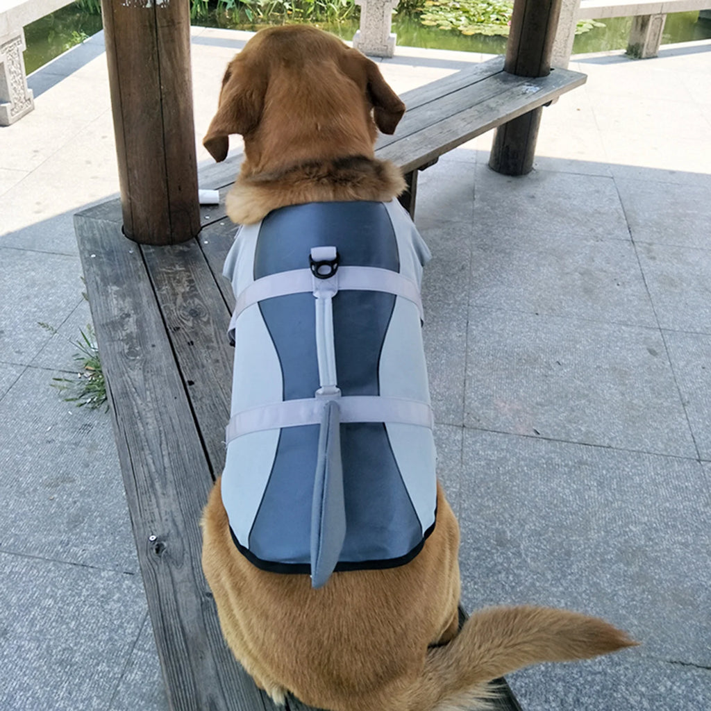 Dog Pet Shark Swimsuit Vest Safety Wear Preserver For Water Safety Device P331372