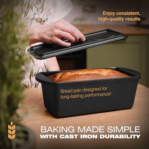 Pre-Seasoned Cast Iron Bread Loaf Pan with Lid D979