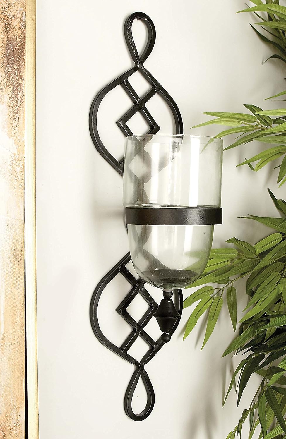Metal Glass Candle Sconce K9943