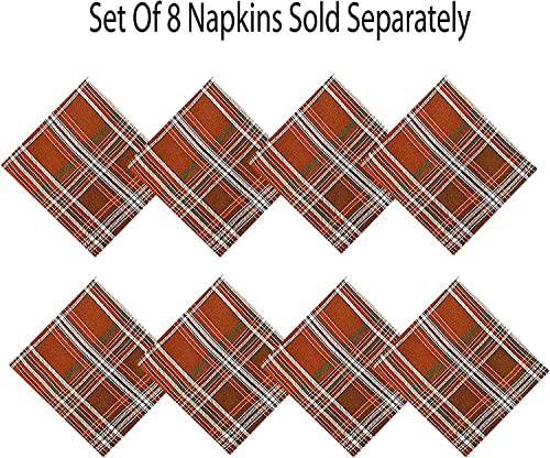 70 Inch Round 100% Cotton Plaid Tablecloth A508