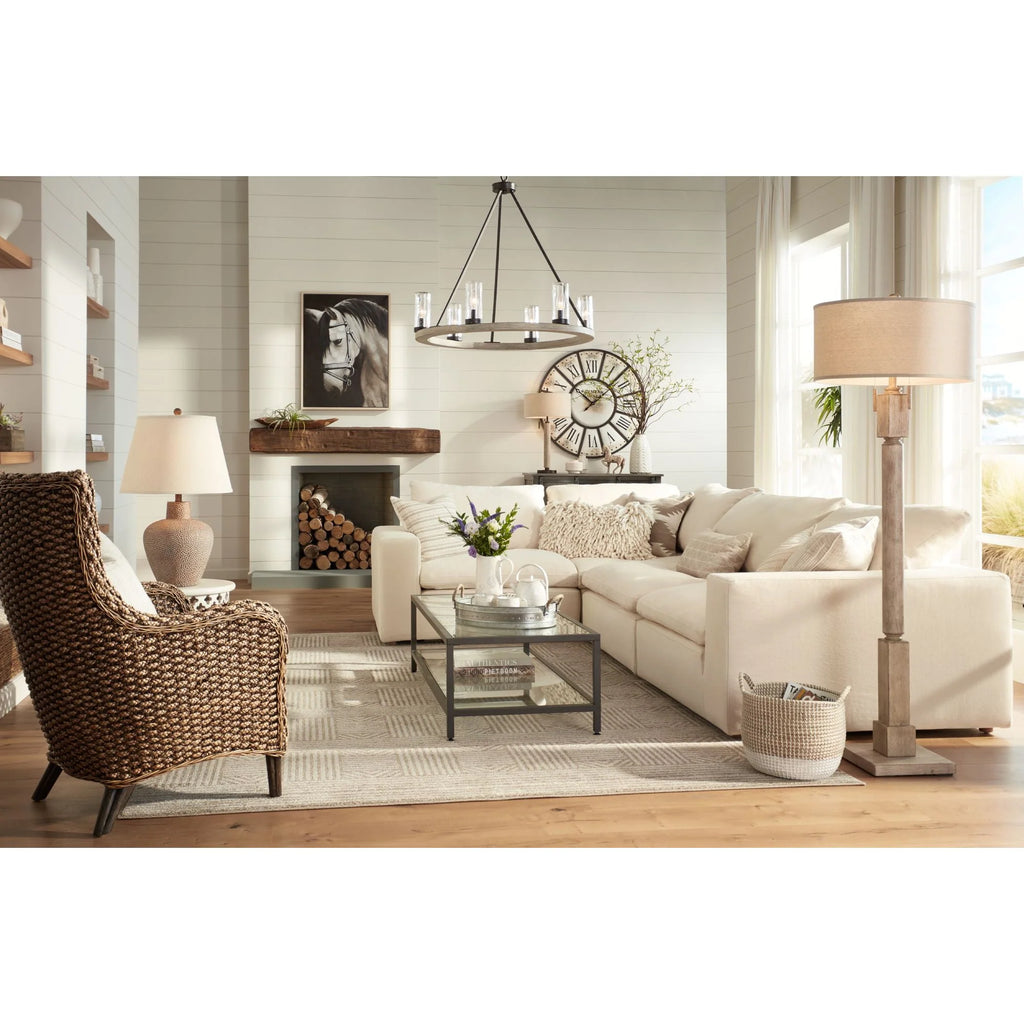 Brown Table Lamp with Off White Empire Shade D8740