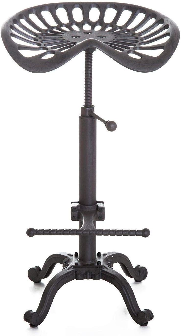 Industrial Bar Stool with Cast Iron Tractor Seat C7927
