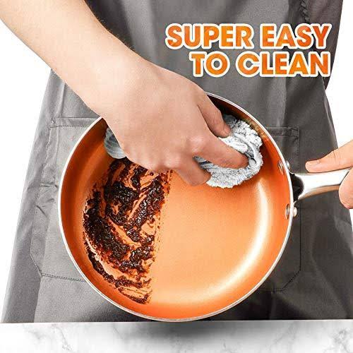 Nonstick Copper Saucepan Set with Lid, 1qt & 2qt Y963