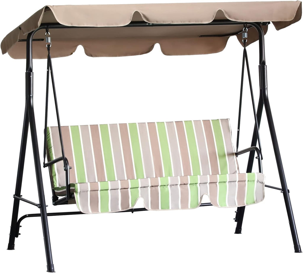 Grey 3-Person Porch Swing with Canopy V151579