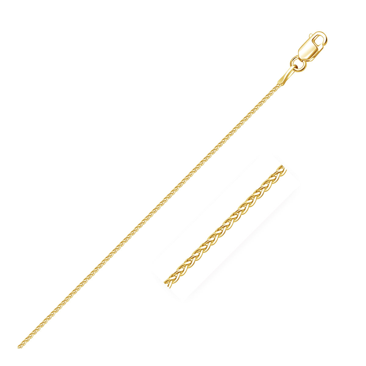 14K Yellow Gold Diamond Cut Wheat Chain 20'' N4331