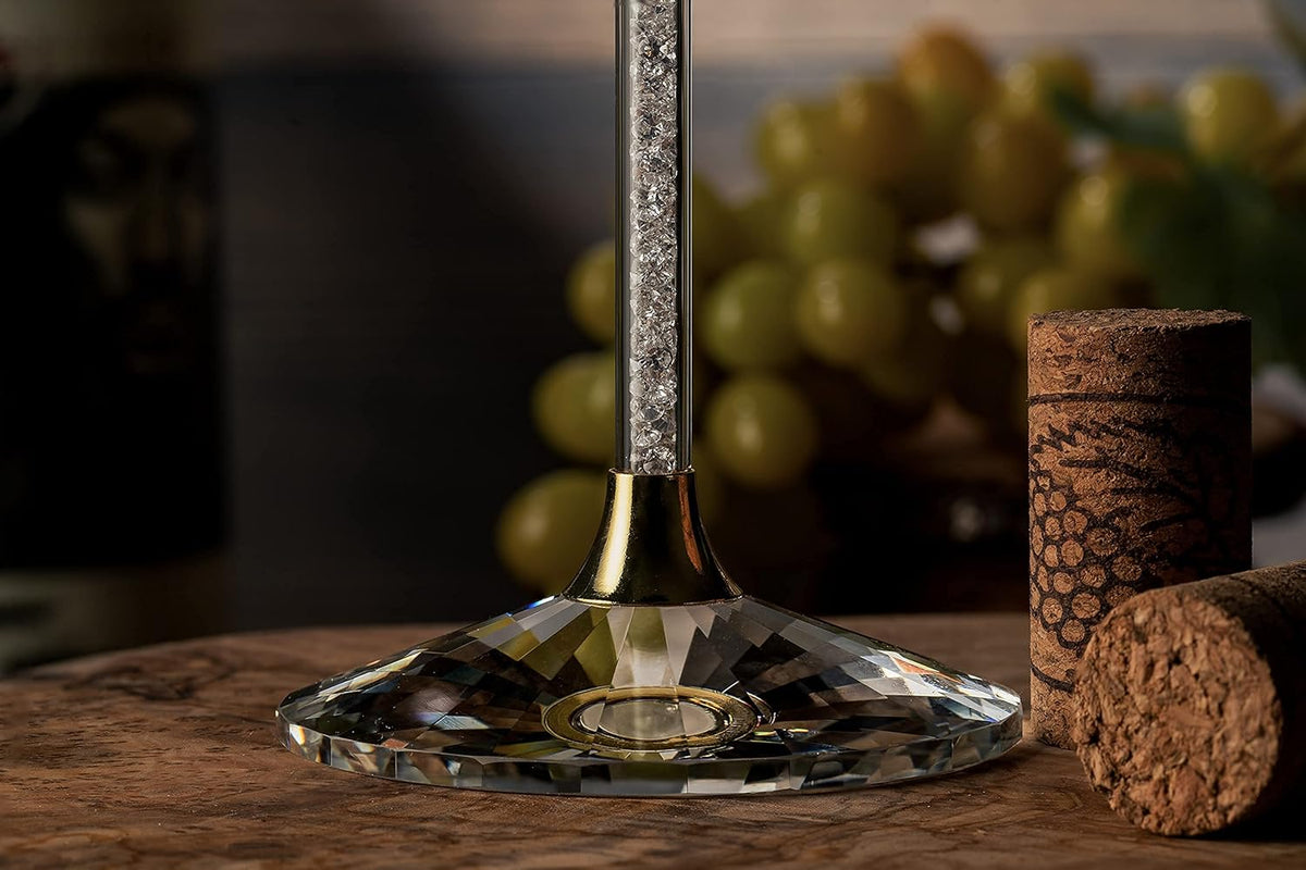 Set of 2 Gold Wine Glasses 16 Ounces Q800