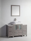 48 in. Grey Bathroom Vanity with White Ceramic Top and Mirror J4166