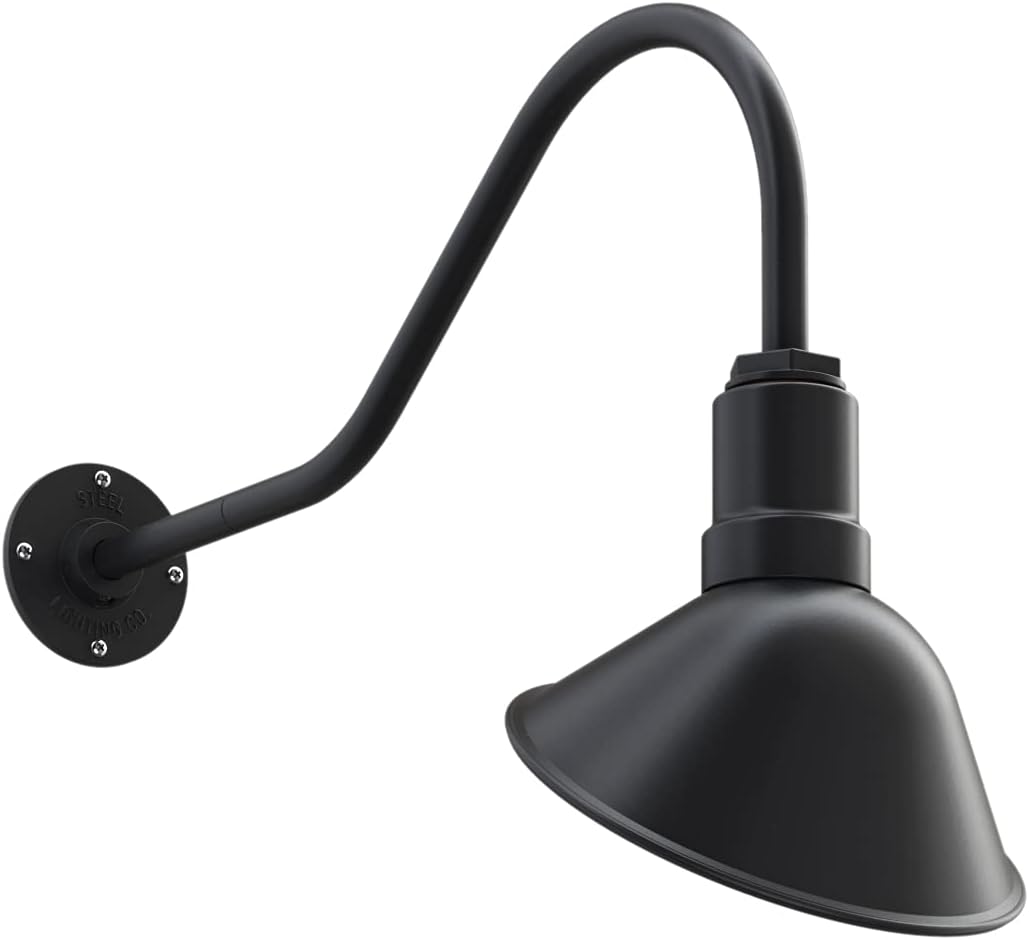 Galvanized Exterior 9 inch Dome 11 inch Gooseneck Store Sign Light H109
