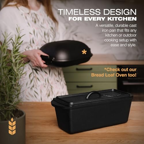 Pre-Seasoned Cast Iron Bread Loaf Pan with Lid D979