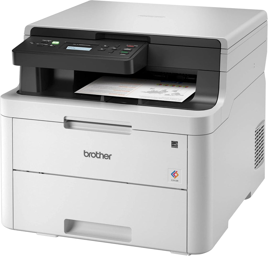Compact Digital LED Color All-in-One Printer with Flatbed Copy & Scan, Wireless Duplex Printing J7738