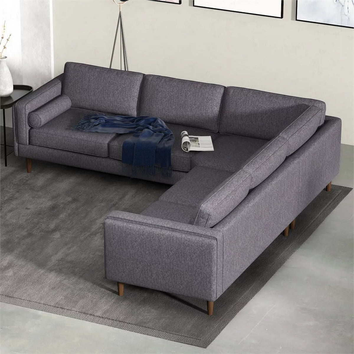 Dark Gray Fabric Corner Sofa S260