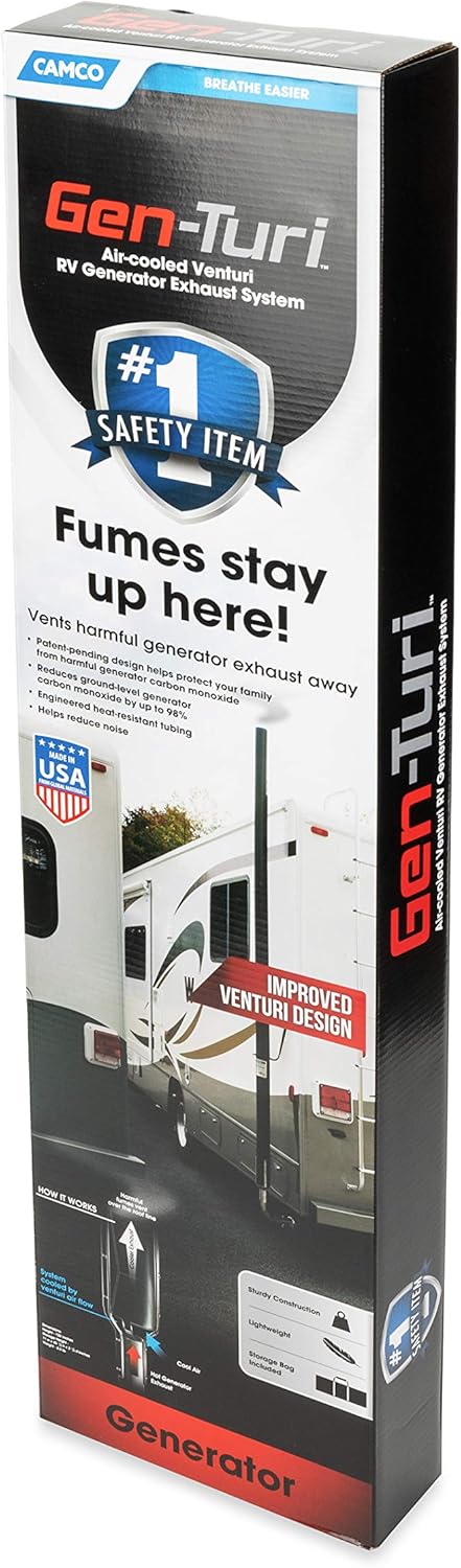 Black RV Generator Exhaust Venting System P31865