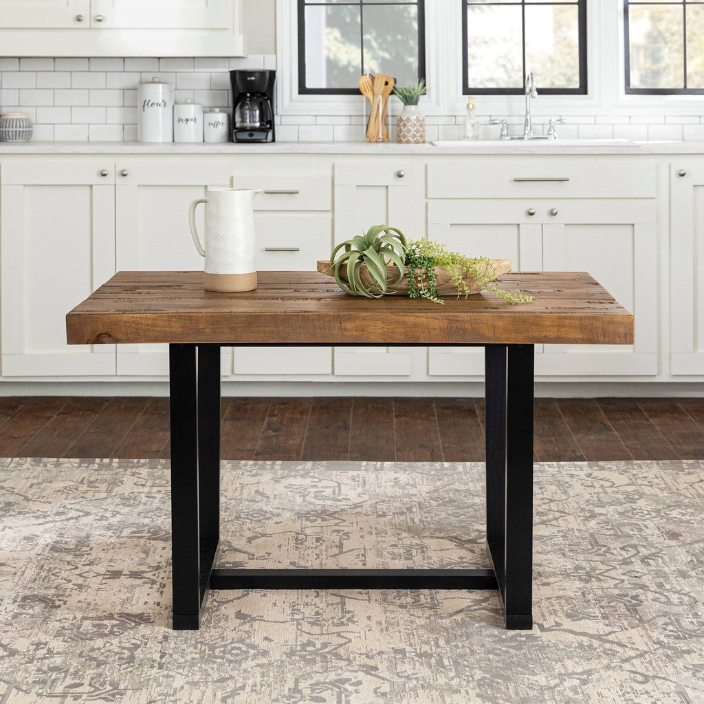 52-Inch Distressed Wood Dining Table V594