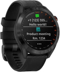Black GPS Golf Smartwatch with Touchscreen Display U31641