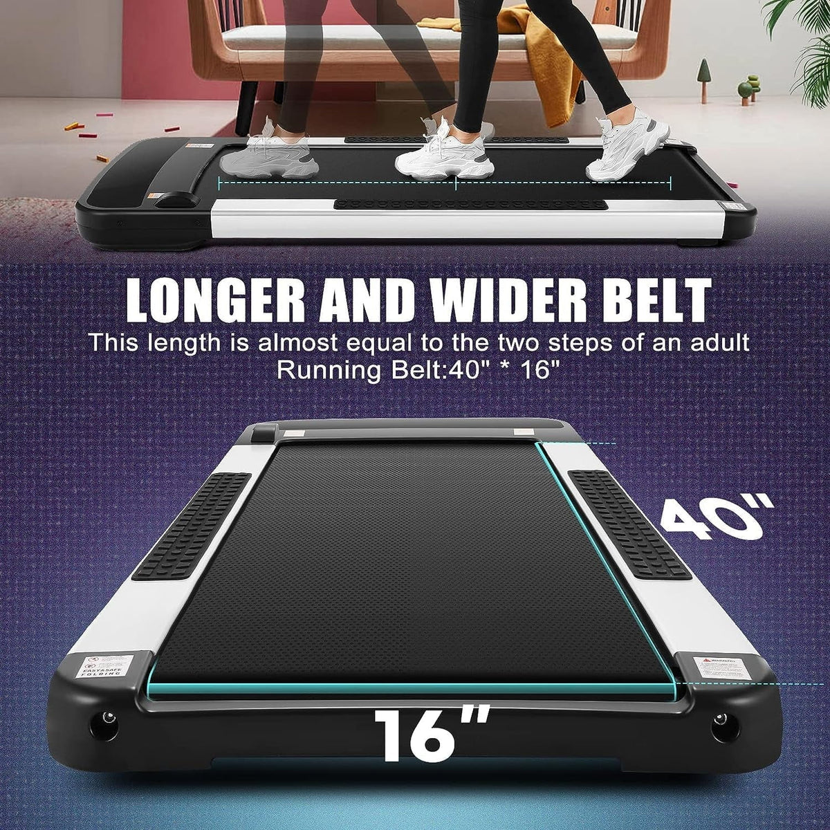 Black Under Desk Treadmill with Remote Control V557095