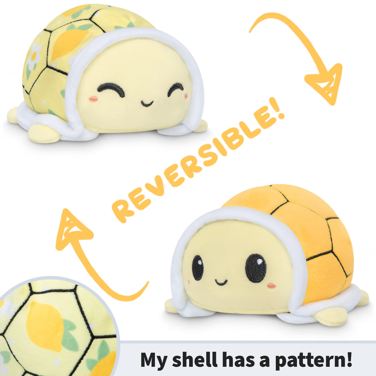 Reversible Turtle Plushie Stuffed Animal D5973