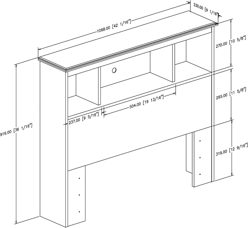 Country Pine Bookcase Headboard V613