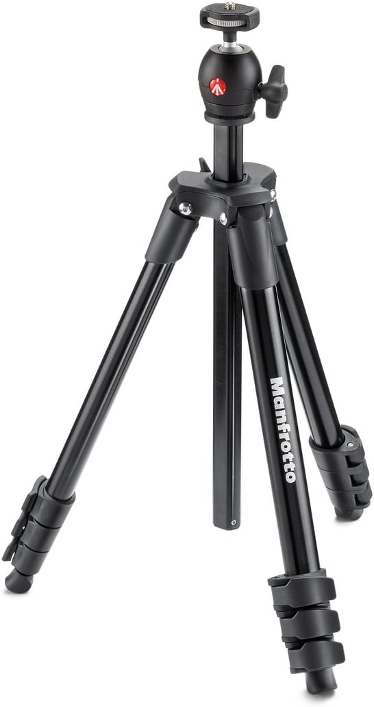 Compact Light Aluminum 4-Section Tripod Kit with Ball Head, Black, Pack of 2 M58149