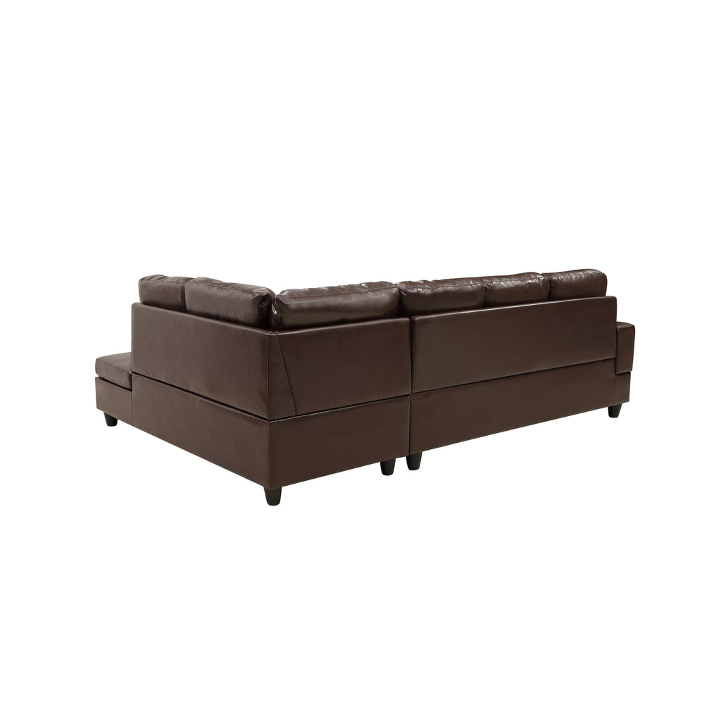 Brown Faux Leather 3 Pc Sectional Sofa Set T134