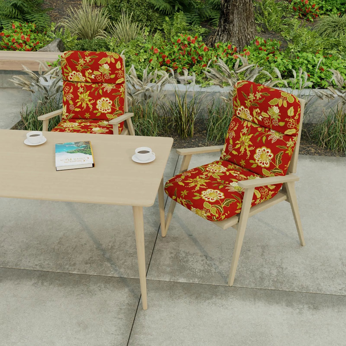 22 x 45 in. Rectangular Outdoor Chair Cushion with Ties N88863