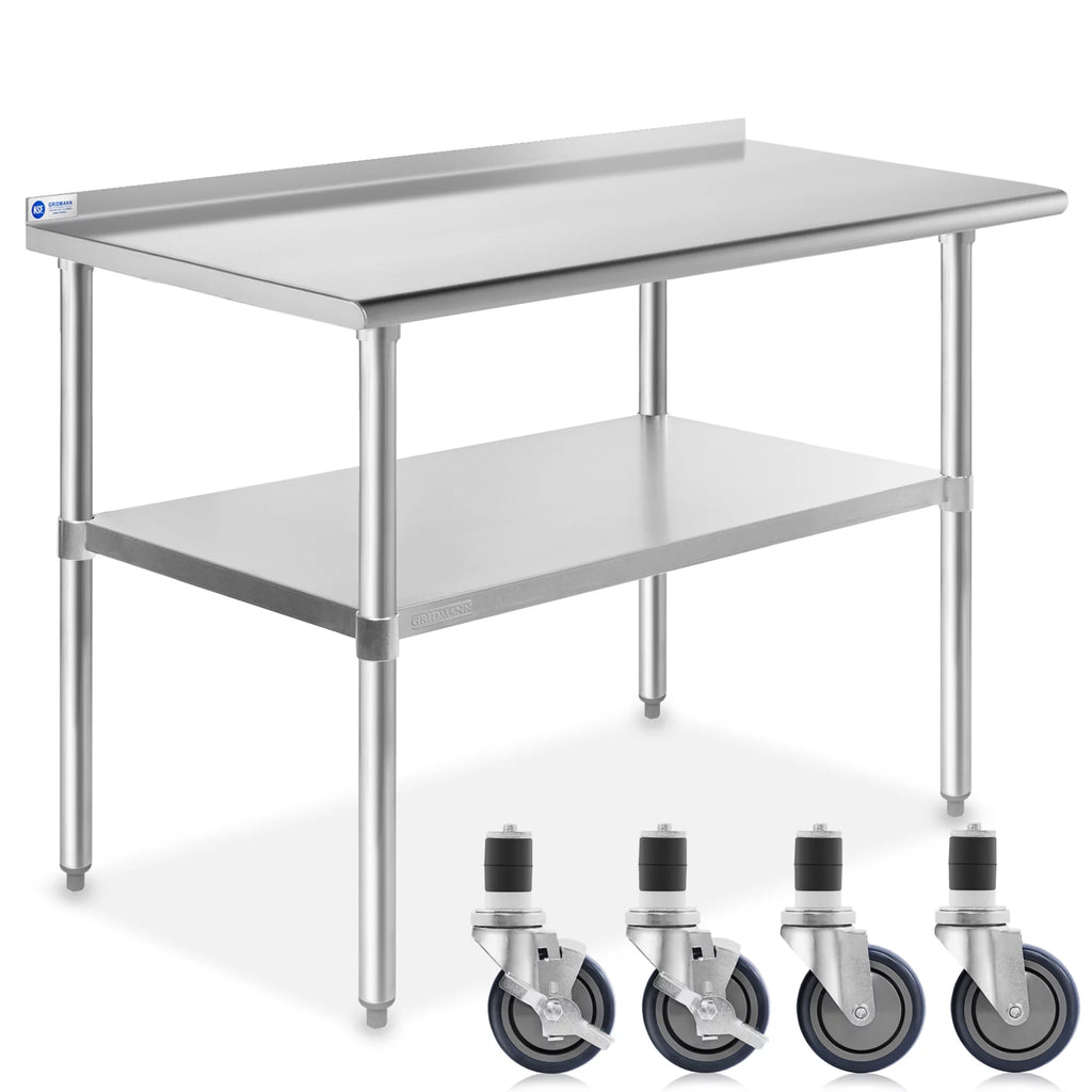 Stainless Steel 48 x 24 Inches Kitchen Work Table with Backsplash G963