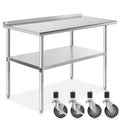 Stainless Steel 48 x 24 Inches Kitchen Work Table with Backsplash G963
