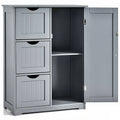 Grey Wooden Bathroom Floor Cabinet with 1 Cupboard and 3 Drawers J36163