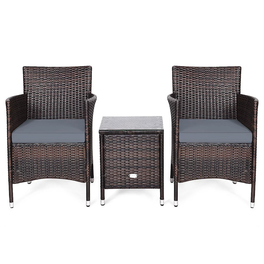Outdoor Rattan Conversation Set 3 Pieces V3151