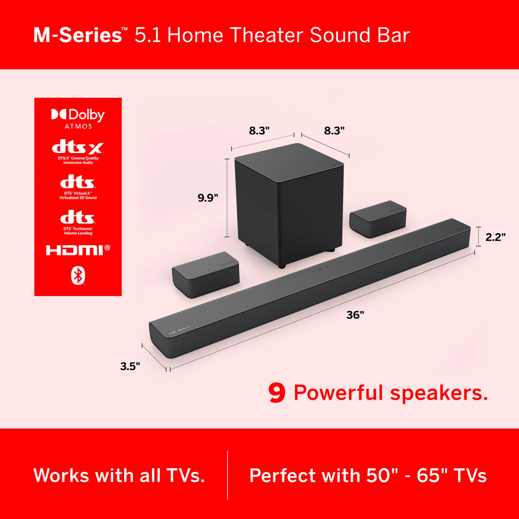 5.1 Sound Bar with Dolby Atmos, DTS:X, Bluetooth R770
