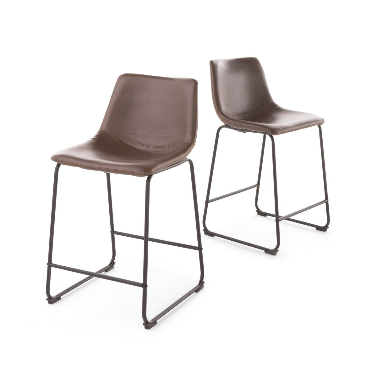 Set of 2 Brown and Black Counter Stools K50121