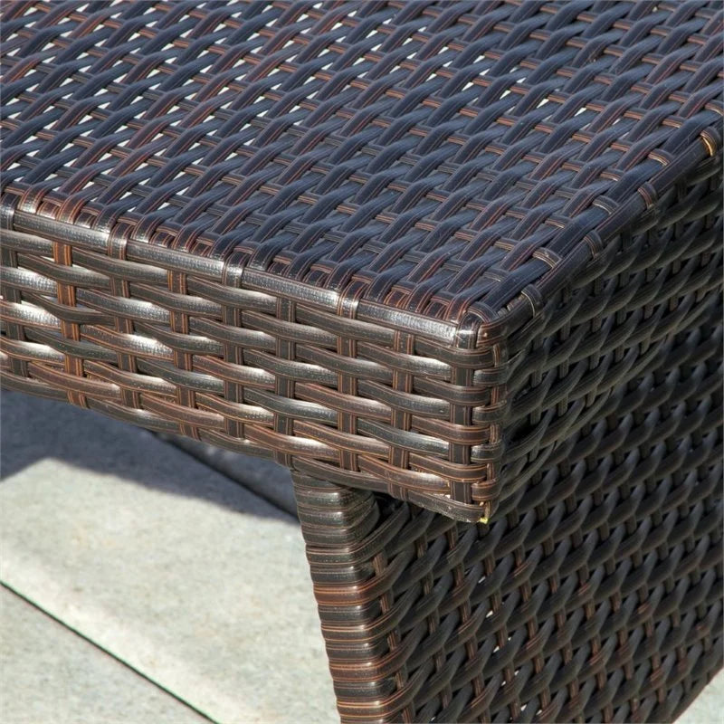 3 Piece Multibrown Outdoor Wicker Chaise Lounge Set E912203
