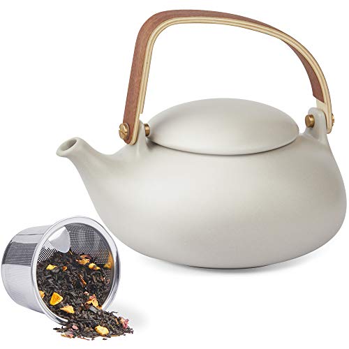 27 oz Ceramic Japanese Teapot with Fine Stainers and 4 Cups J728