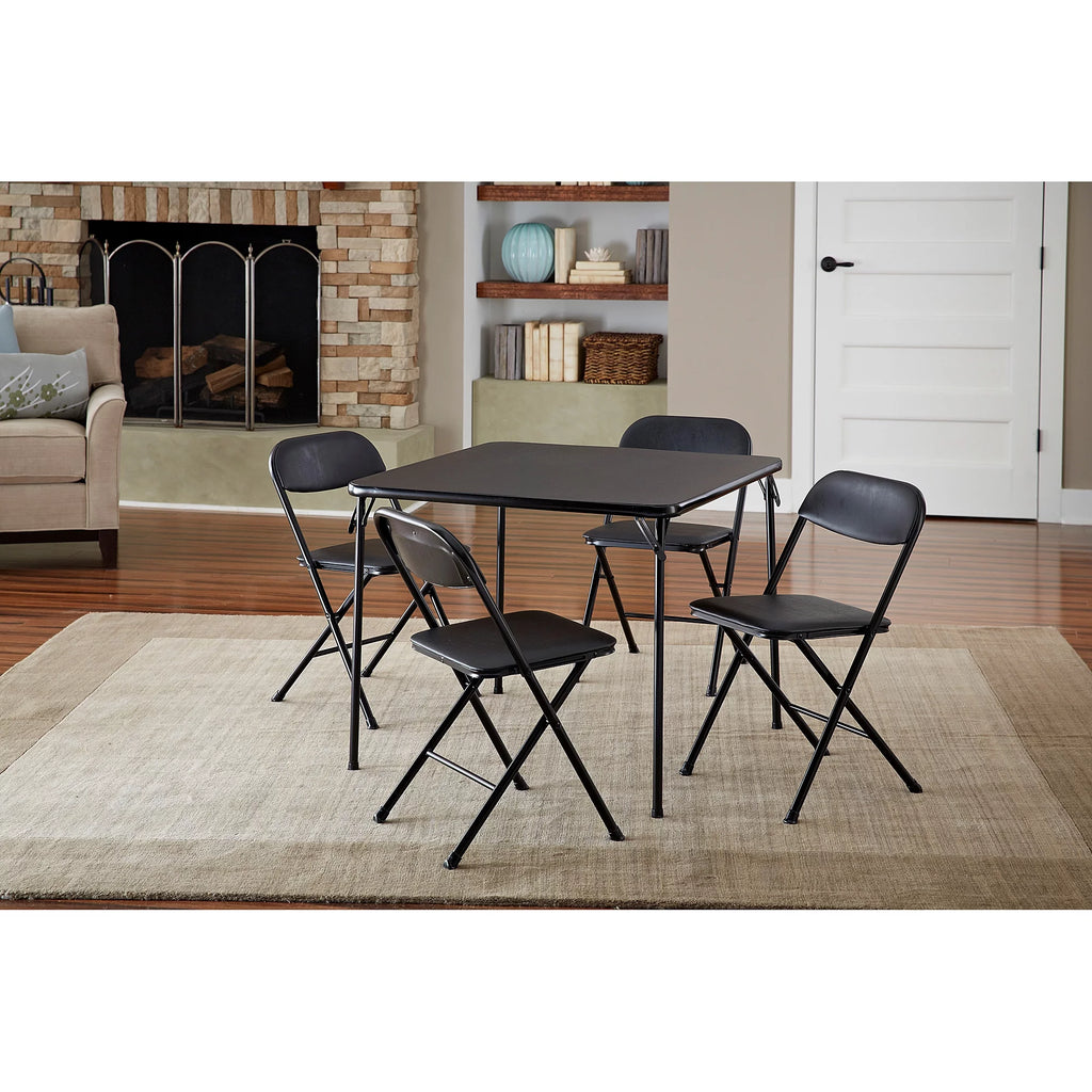 5-Piece Black Card Table Set C37313