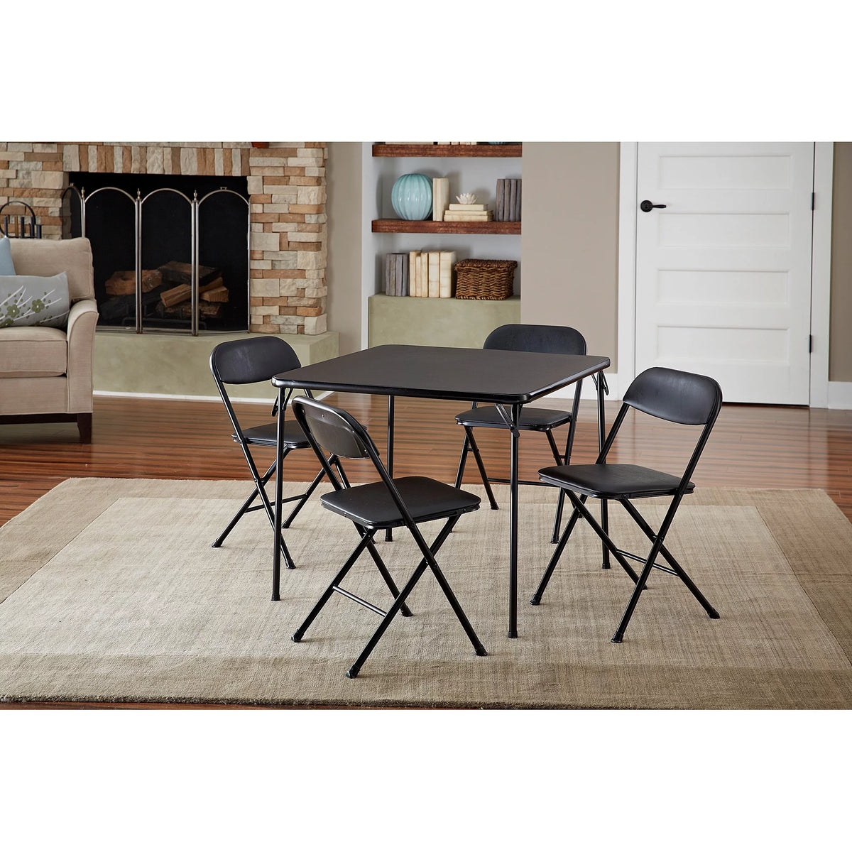 5-Piece Black Card Table Set C37313