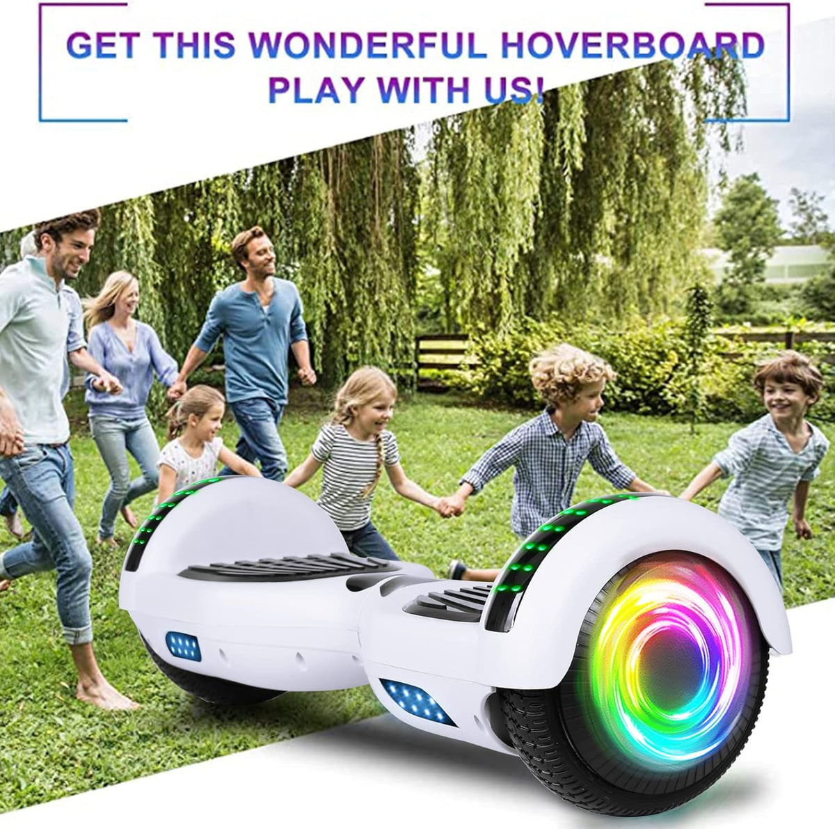 6.5" Two-Wheel Self-Balancing Hoverboard with Bluetooth Speakers and LED Lights S1660