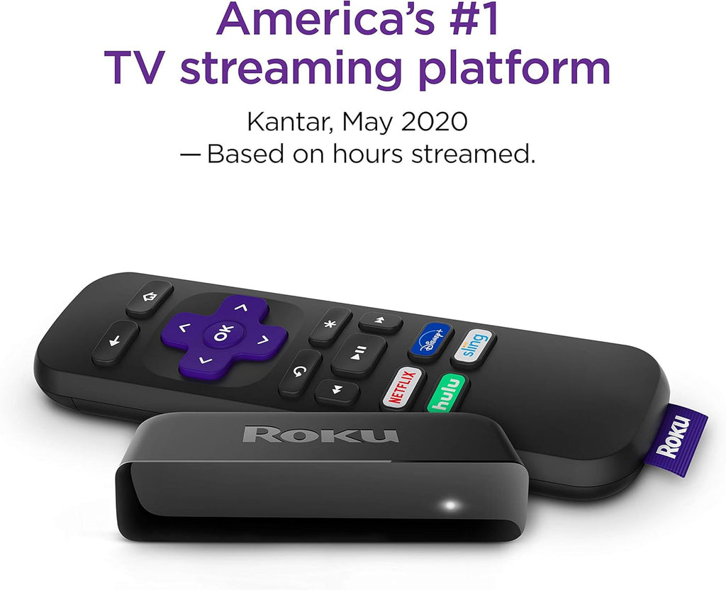Black HD/4K/HDR Streaming Media Player with Remote and HDMI Cable E728