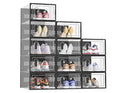 12 Pack Clear Plastic Stackable Shoe Containers with Lids Y44188